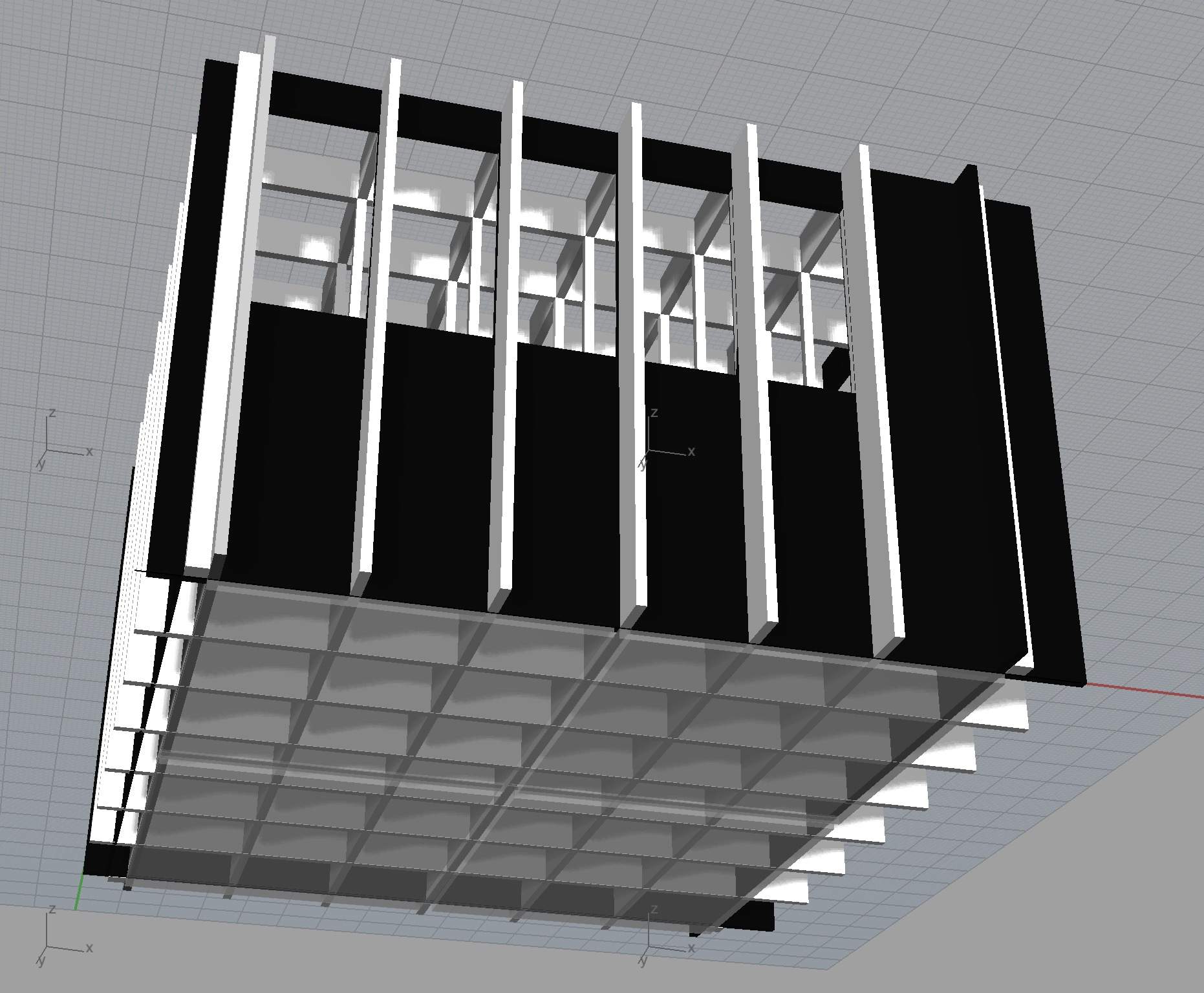 3D rendering of box grid