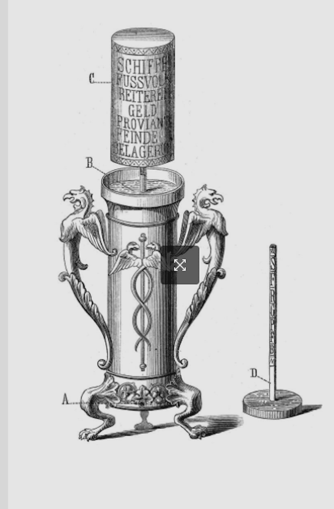 technical drawing of a hydraulic telegraph