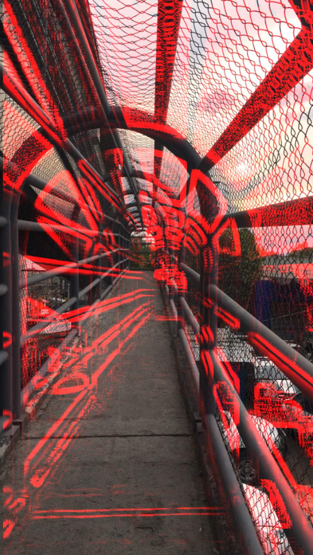 image of a bridge with a red overlay tracing the lines