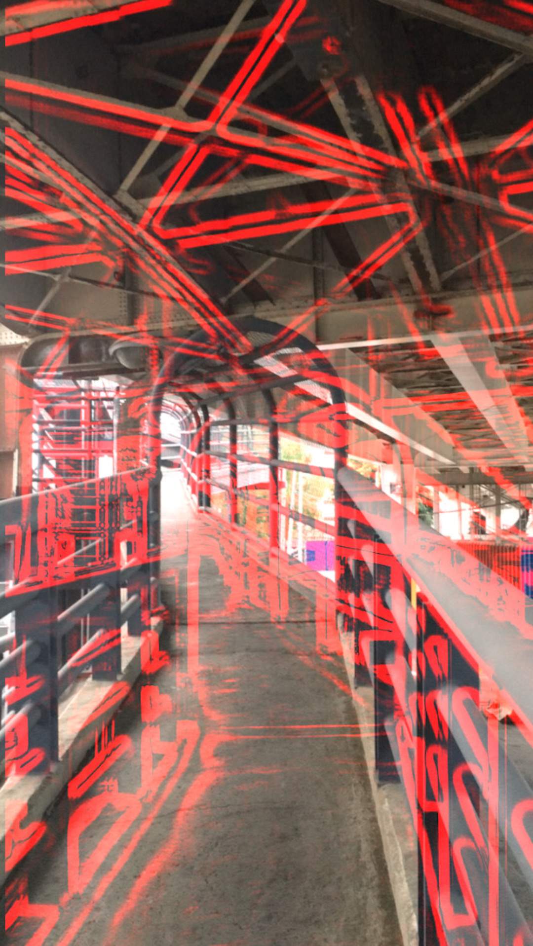 image of a bridge with a red overlay tracing the lines