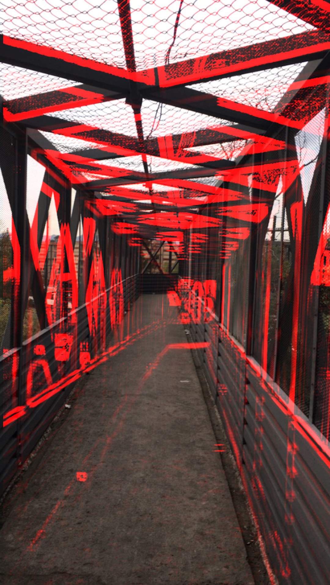 image of a bridge with a red overlay tracing the lines
