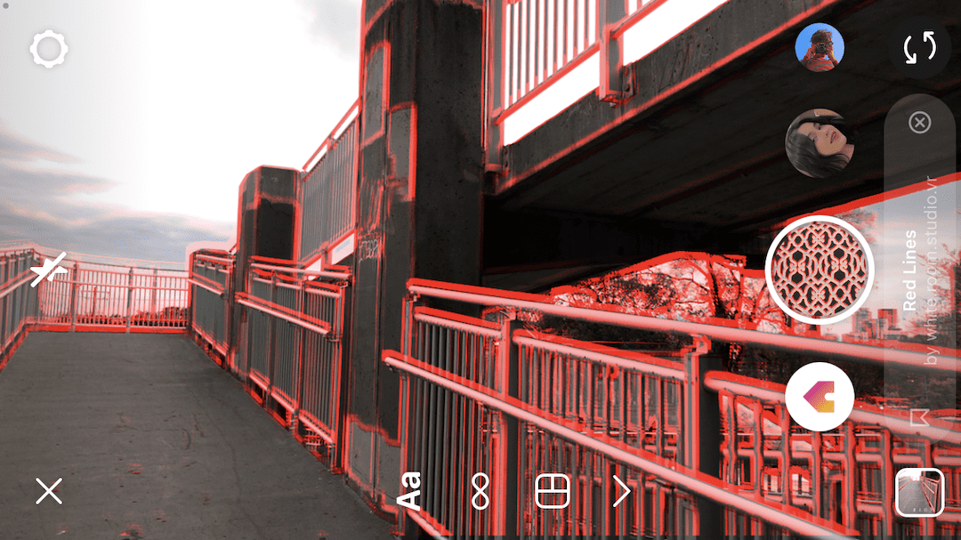 image of a bridge with a red overlay tracing the lines