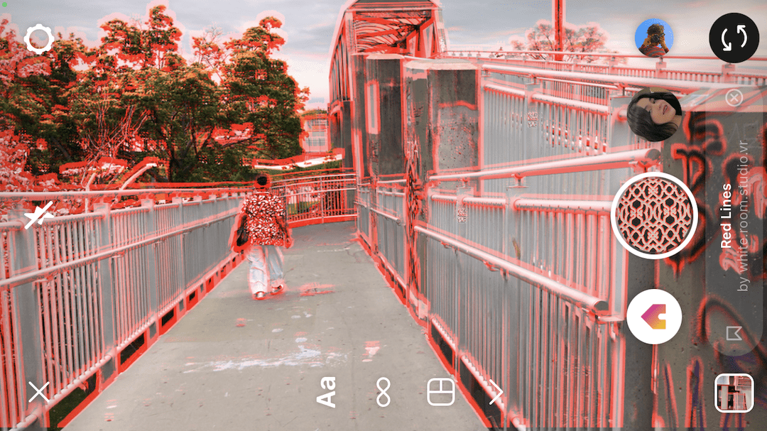 image of a bridge with a red overlay tracing the lines